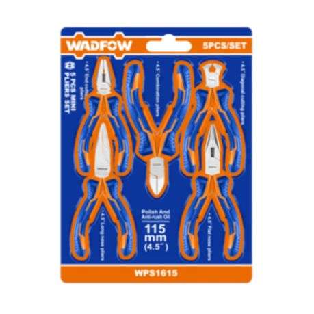 Wadfow - 5Pce Asstd Mini Plier Set - 115mm (4.5") - Wadfow - 5Pce Asstd Mini Plier Set - 115mm (4...