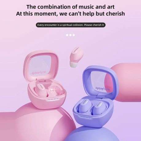 Lenovo - XT62 -Transparent Design Wireless Noise Cancelling Earphones- Pink
