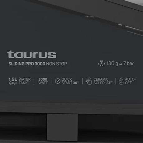Taurus - Iron Steam Station Ceramic Black 1.5L 3000W "Sliding Pro 3000" - Taurus - Iron Steam Sta...