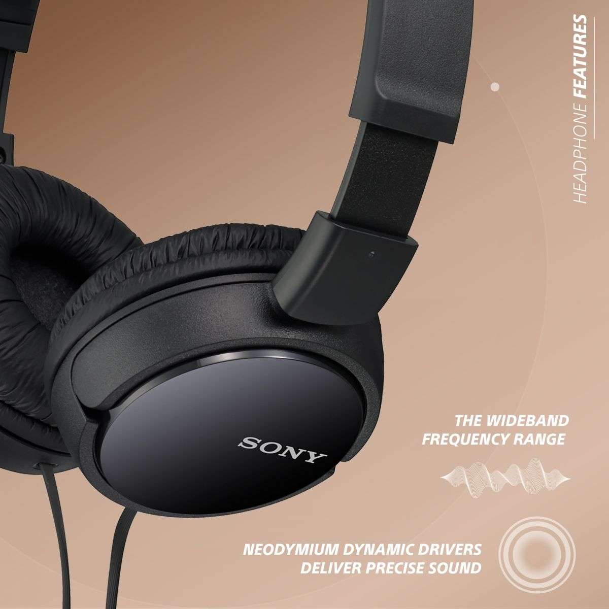 Sony Headphones Foldable MDR-ZX110 - Black