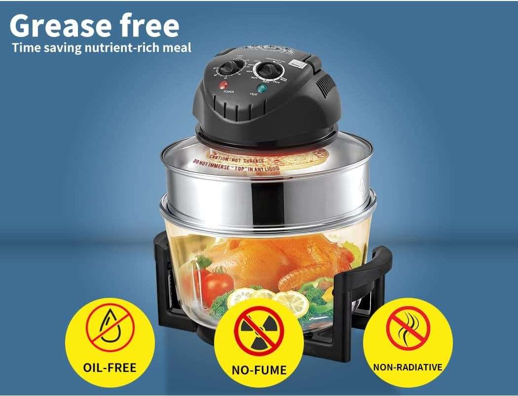 3500W Multi-cooker Glass Air Fryer Electric Convection Halogen Oven