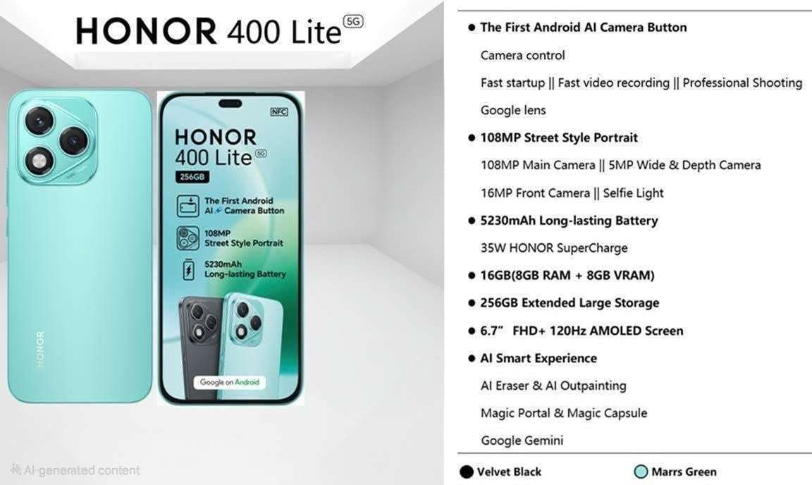 HONOR 400 Lite 5G 256GB Dual Sim - Mars Green