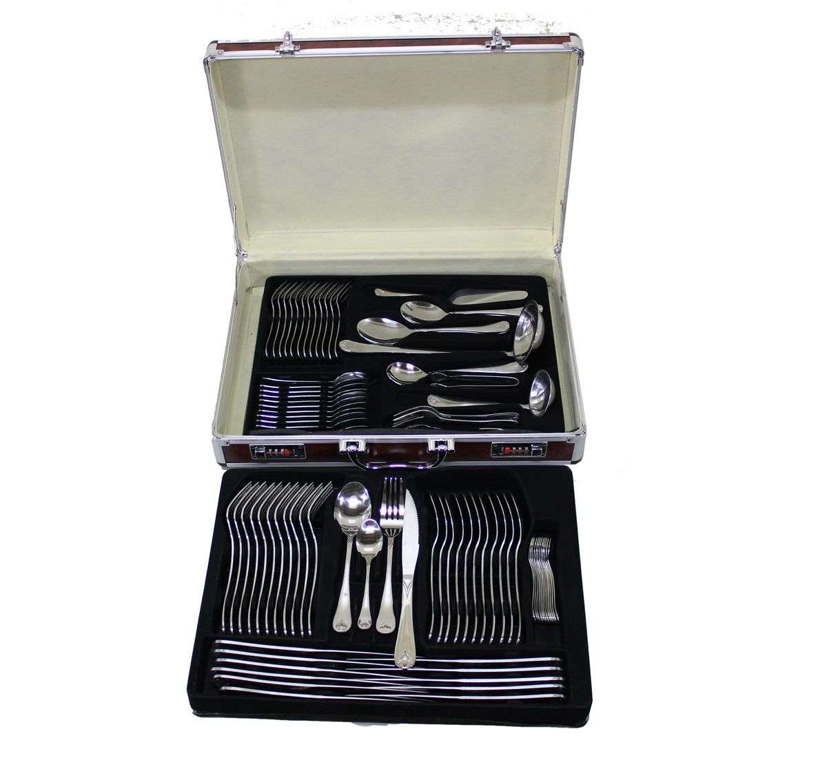 Edition 84 Piece Stainless Steel Cutlery Set in Two-Tier Storage Case  (read the description)
