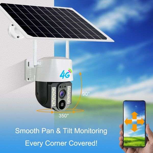 Outdoor Solar 4G Security Camera with 128GB Storage