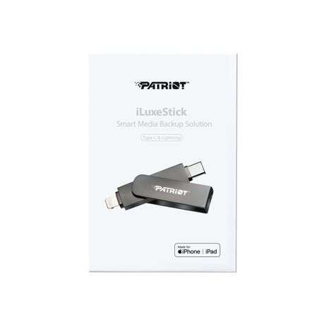 Patriot - iLuxe Stick C 256GB USB 3.2 GEN 1 Type C + Lightning Flash Drive - Black - Patriot - iL...