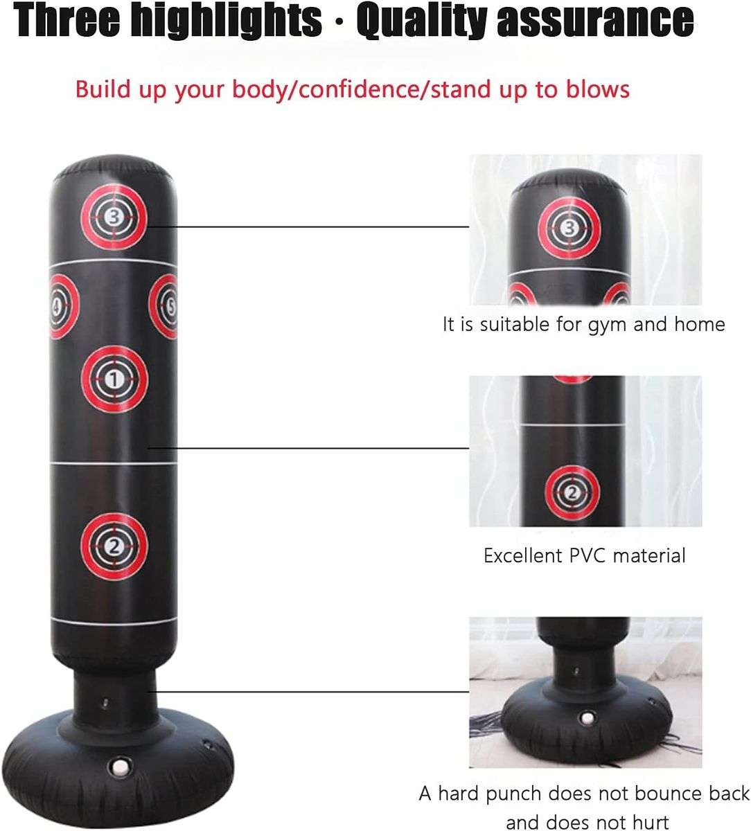 160cm High-Durability PVC Inflatable Boxing Punching Bag