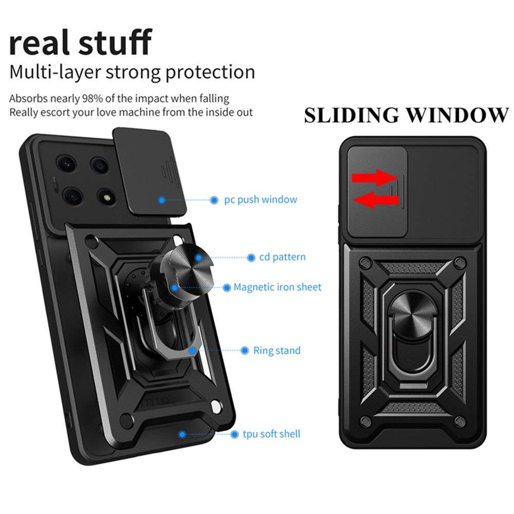 Honor X6A Shockproof Case with Sliding Camera Protection