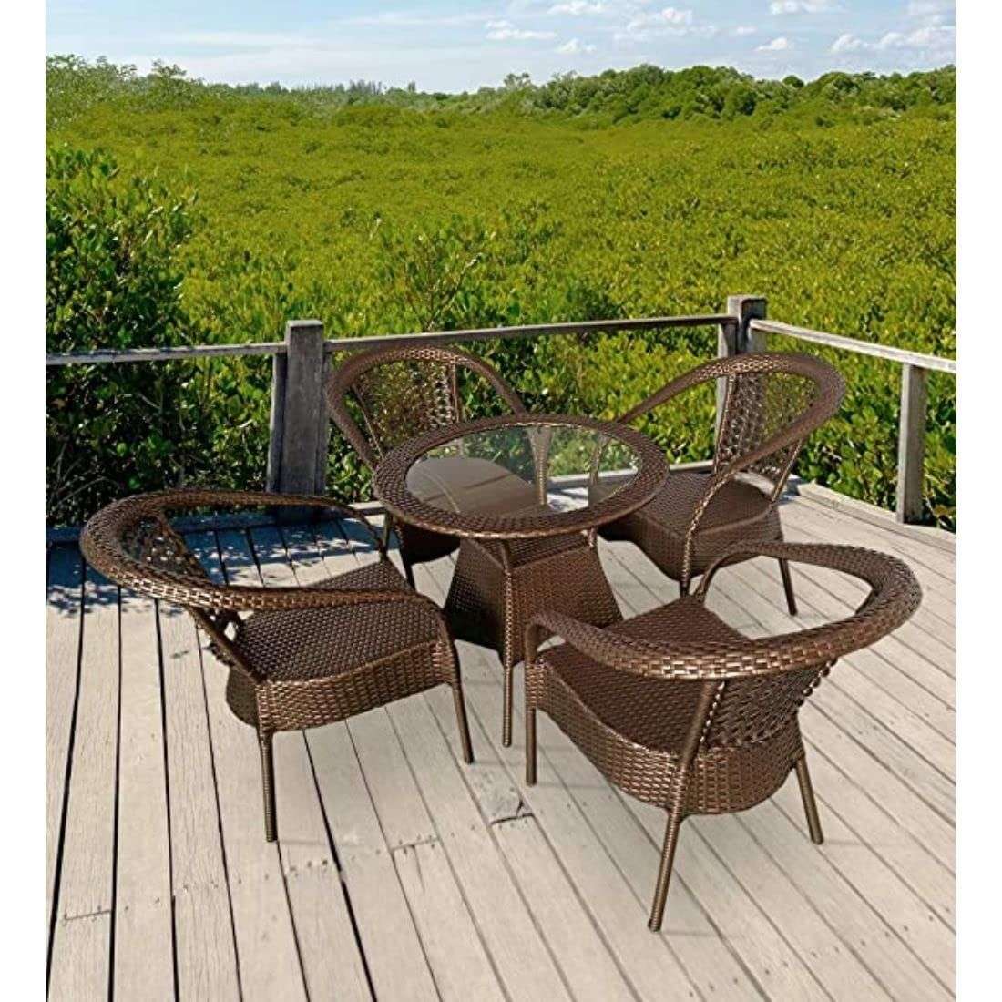 Patio Set - 4 Seater - Brown