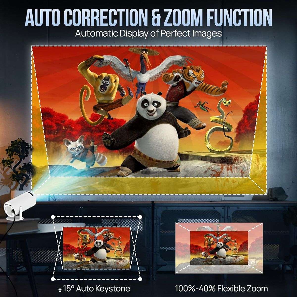 2-in-1 Smart Game Projector  Android 11, 4K UHD, Includes Dual Wireless Controllers