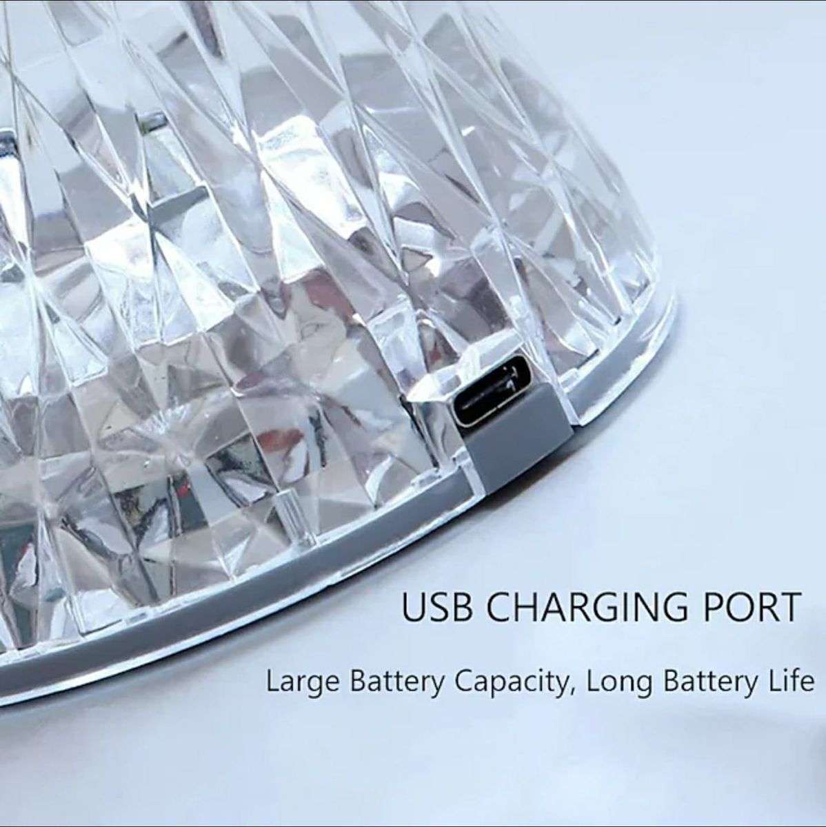 Rechargeable Crystal Diamond Multicolour Touch Desk Lamp