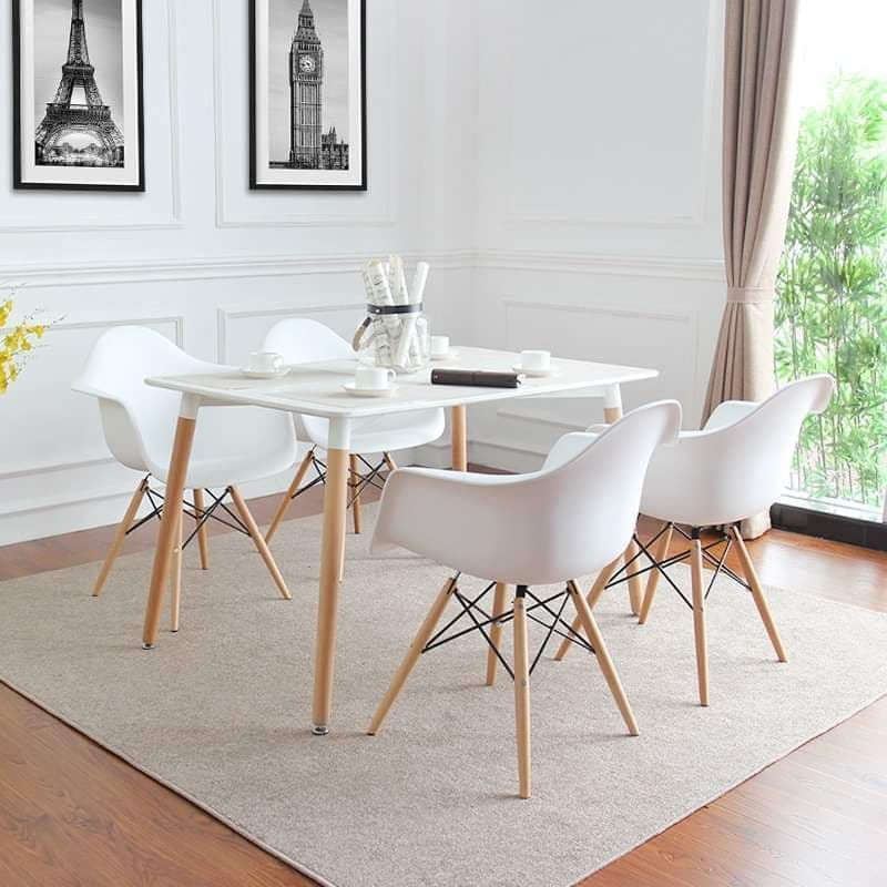 Modern Bucket Chairs For Living Or Dining Areas - White - 4 Pack