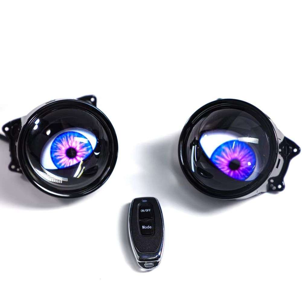 Dynamic 3' Demon Eye Projector Lens Fog Light With Remote - 2 Piece 12-36V