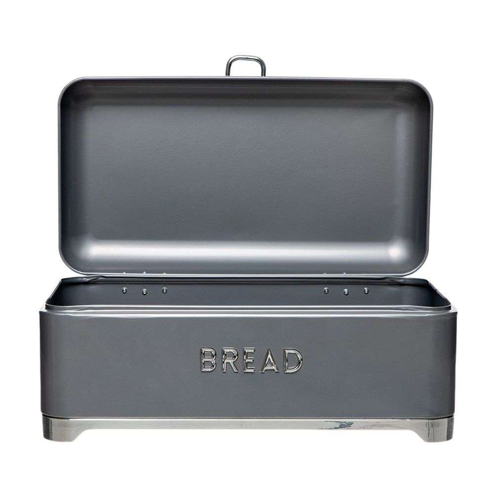 DH - Breadbin Retro Design with 3 Piece Matching Canister Set - Grey