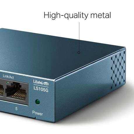 Tp-Link - LS105G 5-Port 10/100/1000Mbps Desktop Switch | Steel Housing - Tp-Link - LS105G 5-Port ...