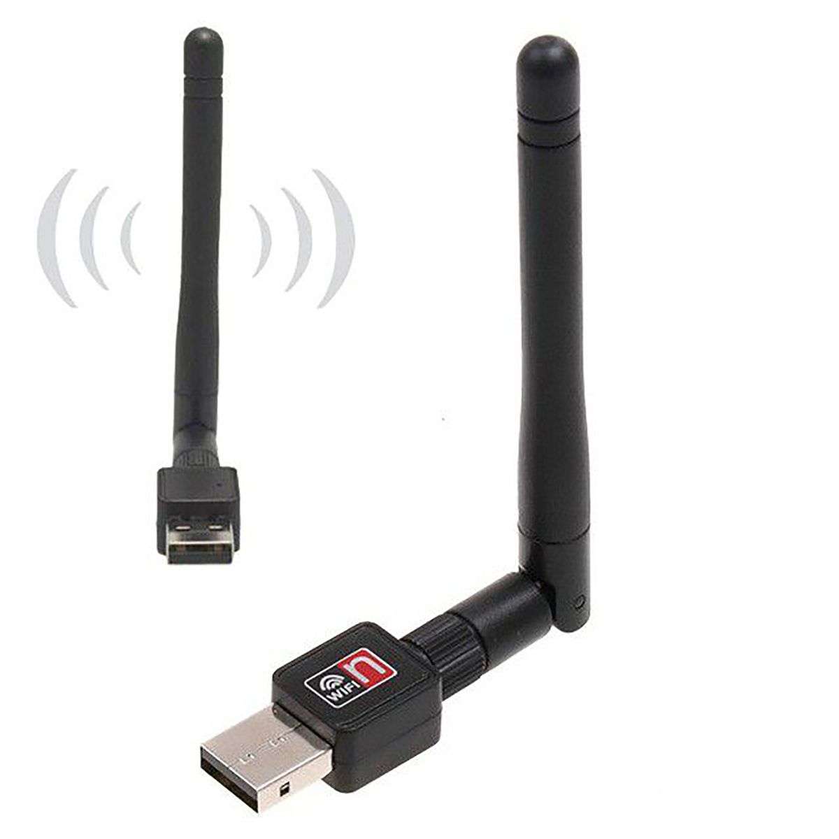 Mini Wi-Fi Adapter 300Mbps Antenna PC Laptop USB Wi-Fi Receiver