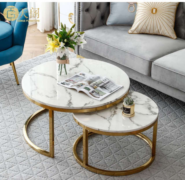 Marble Round Top Nested Tables