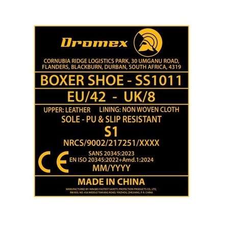 Dromex Boxer Leather Safety Shoe - Black - SA 3 - Dromex Boxer Leather Safety Shoe - Black - SA 3