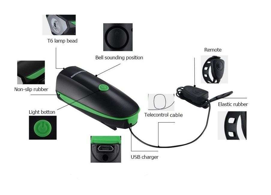 USB Rechargeable Speaker Bicycle Light