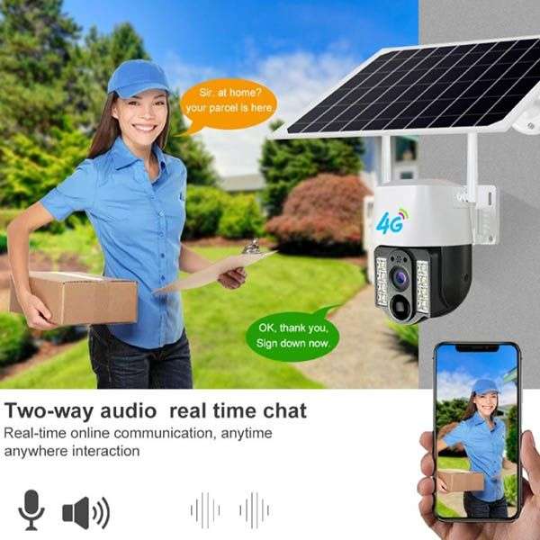 Outdoor Solar 4G Security Camera with 128GB Storage