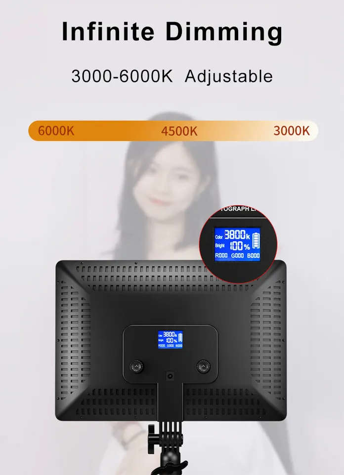 Video and Photography Continuous LED Light With Stand & Remote - A112 - 12 inch