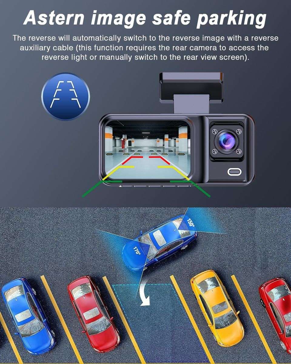 1080P Full HD Dash Camera with Wide-Angle Lens, Loop Recording & G-Sensor