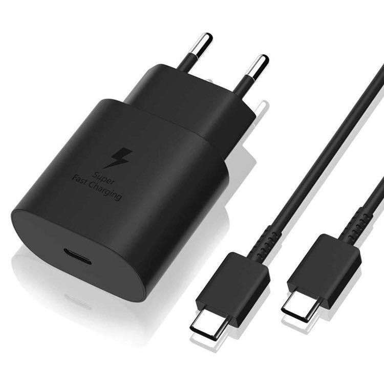 Super Fast Charging Wall Charger (PD 25W - USB C) & Type C to Type C Cable