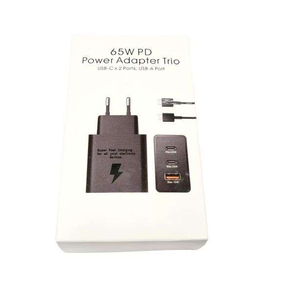 65W Super Fast Power Adapter Charger With Type C To C Cable