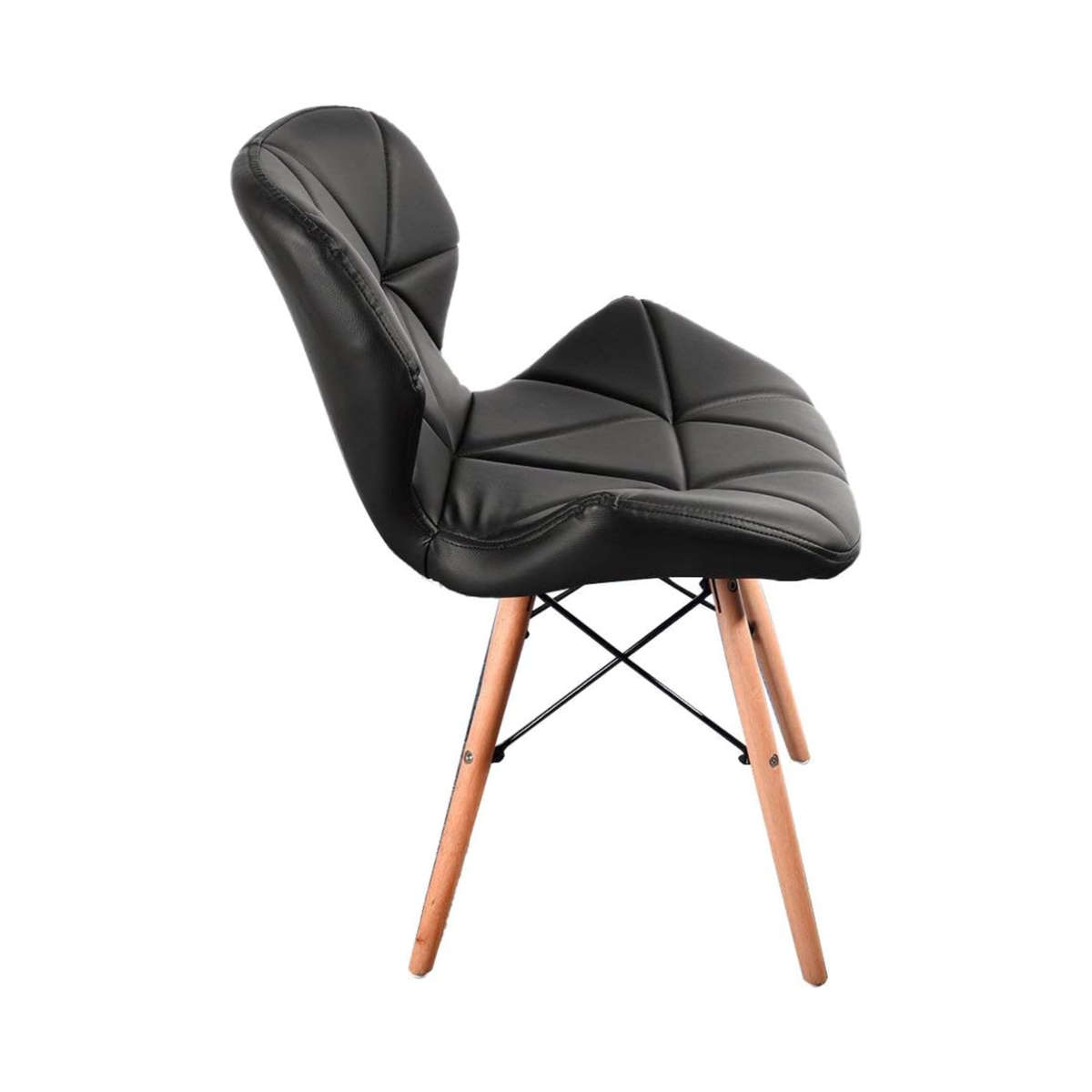 Set Of 2 Multi-Functional Butterfly Leather Dining Chair with Wood Legs