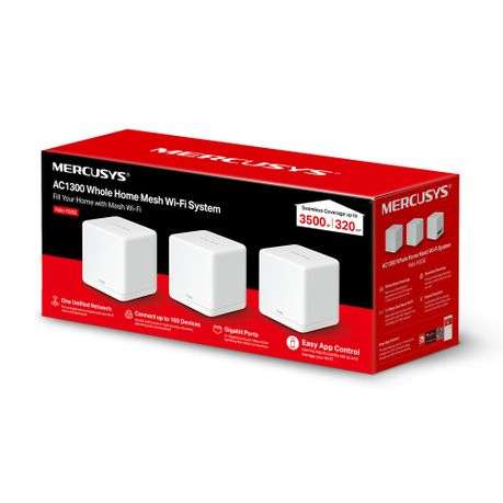 Mercusys - Halo H30G - 3 Pack AC1300 Whole Home Mesh WI-FI System - Mercusys - Halo H30G - 3 Pack...