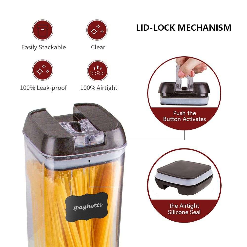 5 Pieces Of Airtight Sealed Stackable Food Storage Container Set