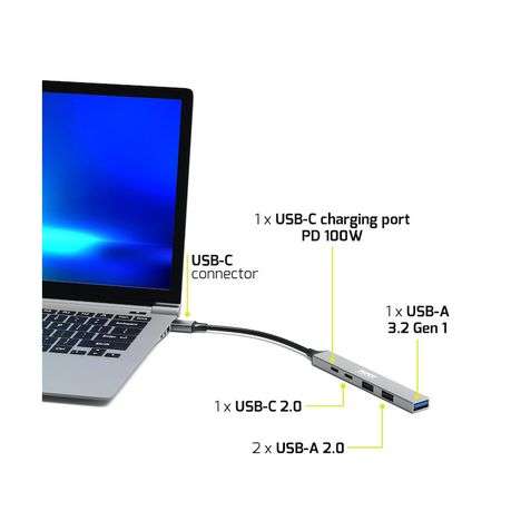 Port - USB Type-C Hub 4 x USB + 1 x Charging Port - Port - USB Type-C Hub 4 x USB + 1 x Charging ...