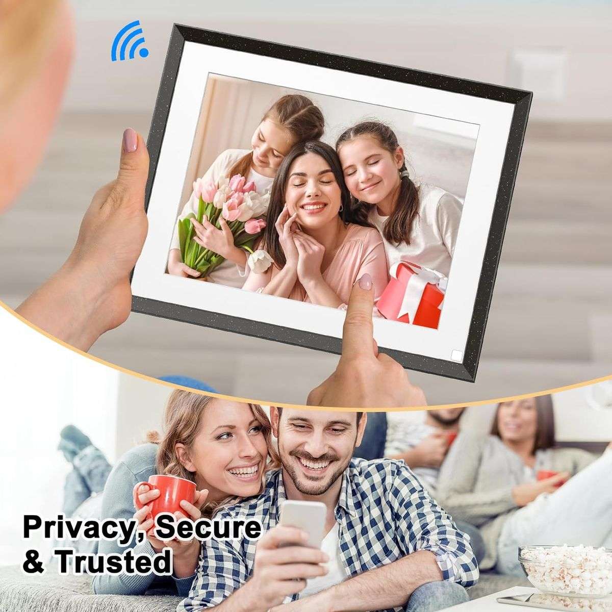 BezosMax 10.1 Inch WiFi Digital Frame 32GB 1280x800 TouchScreen Photo