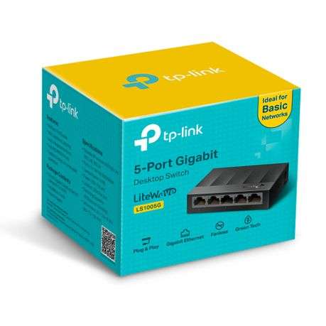 Tp-Link - LiteWave 5 Port Gigabit Desktop Switch - Plastic Case - Tp-Link - LiteWave 5 Port Gigab...