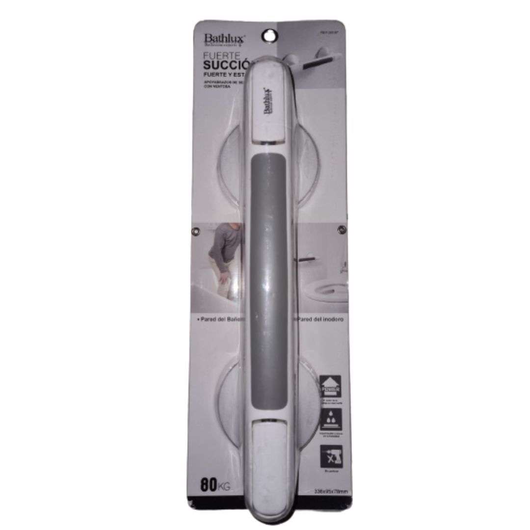 Bathlux Grab Bar With Suction Cups Ceramic Wall Mount