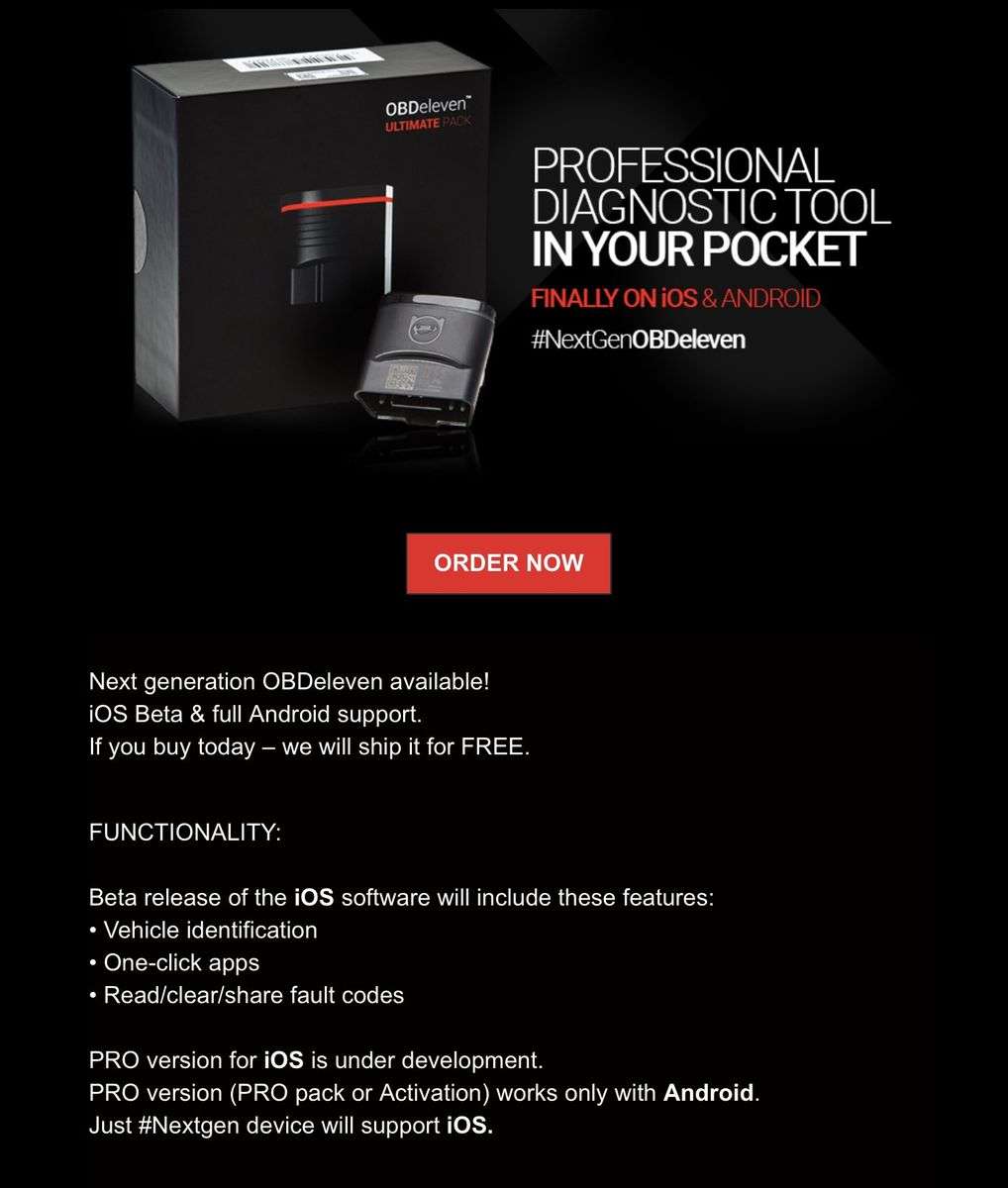 Obdeleven Next Gen Audi VW Bluetooth Diagnostic Tool for iOS & Android