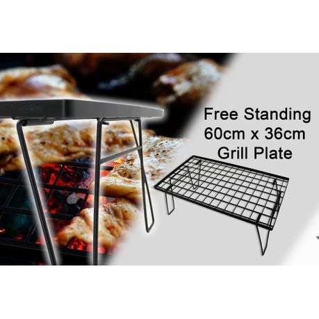 Freestanding Folding Powder Coated Steel Braai & Cooking Grate | 60x36cm