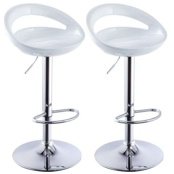 Bar Stools / Kitchen Counter Breakfast Chairs - 2 Pack - White Colour