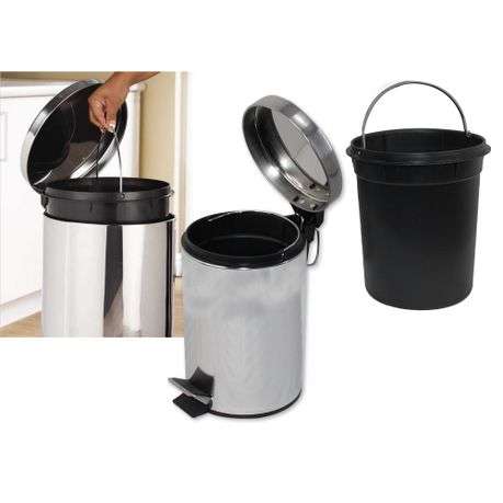 15L Metallic Pedal Dust Bin with removal inner plastic bucket (PLEASE READ DESCRIPTION)