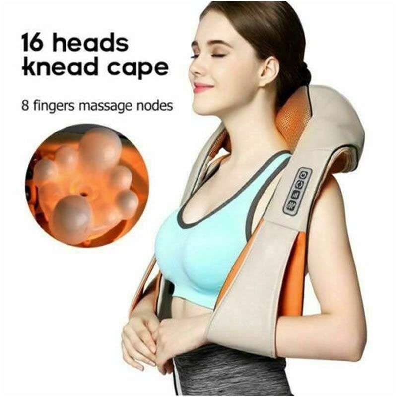 4D Neck Back Shoulder Massager with Heat Deep Kneading Massage Pillow