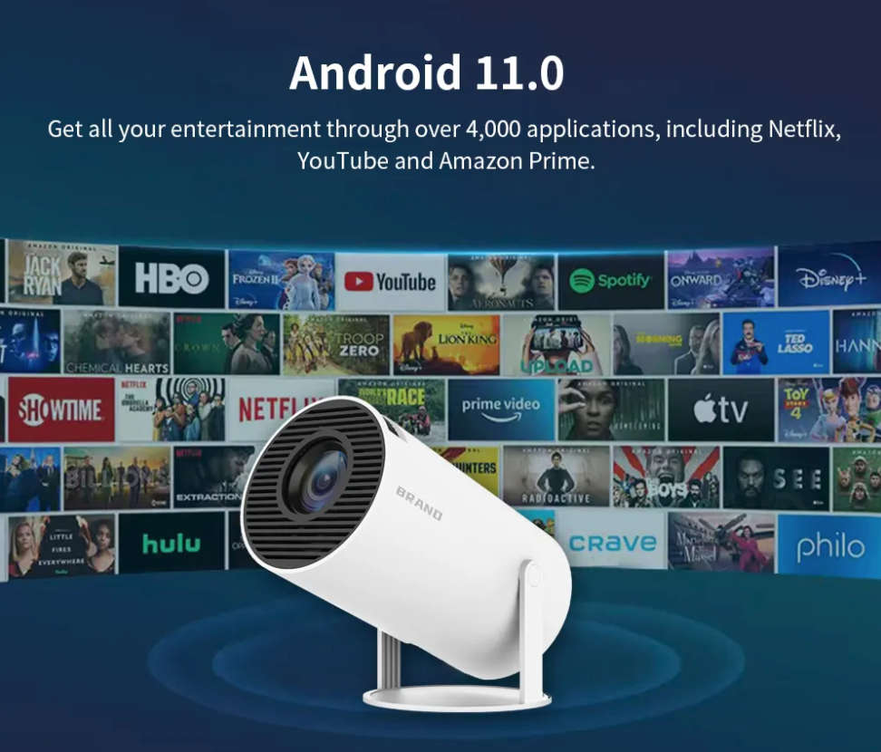 4K Wifi Portable Smart Projector Android OS - LED Light Source Projector TV