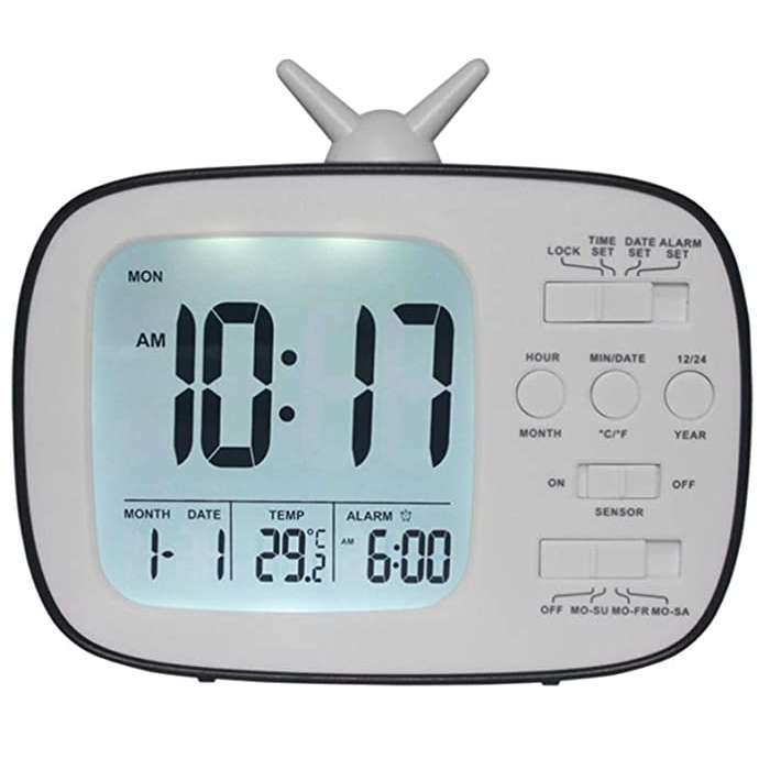 Classy TV Shape Digital Alarm Clock / Temperature and Calendar