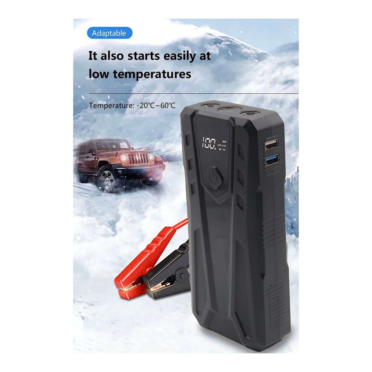 20000Mah 1000A Portable Jump Starter With 12V Air Pump, Carry Case & Gloves(PUMP SWITCH DEFECTIVE)