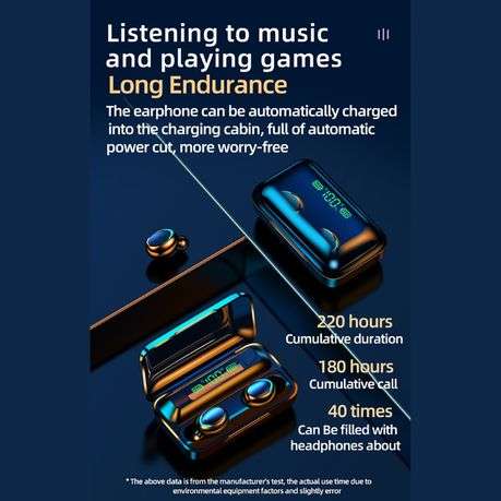 M10 Bluetooth 5.0 TWS Digital Display Wireless Bluetooth Earphone