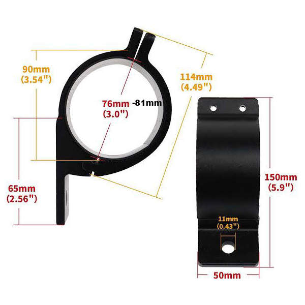 Spotlight Bracket 76mm-81mm Set