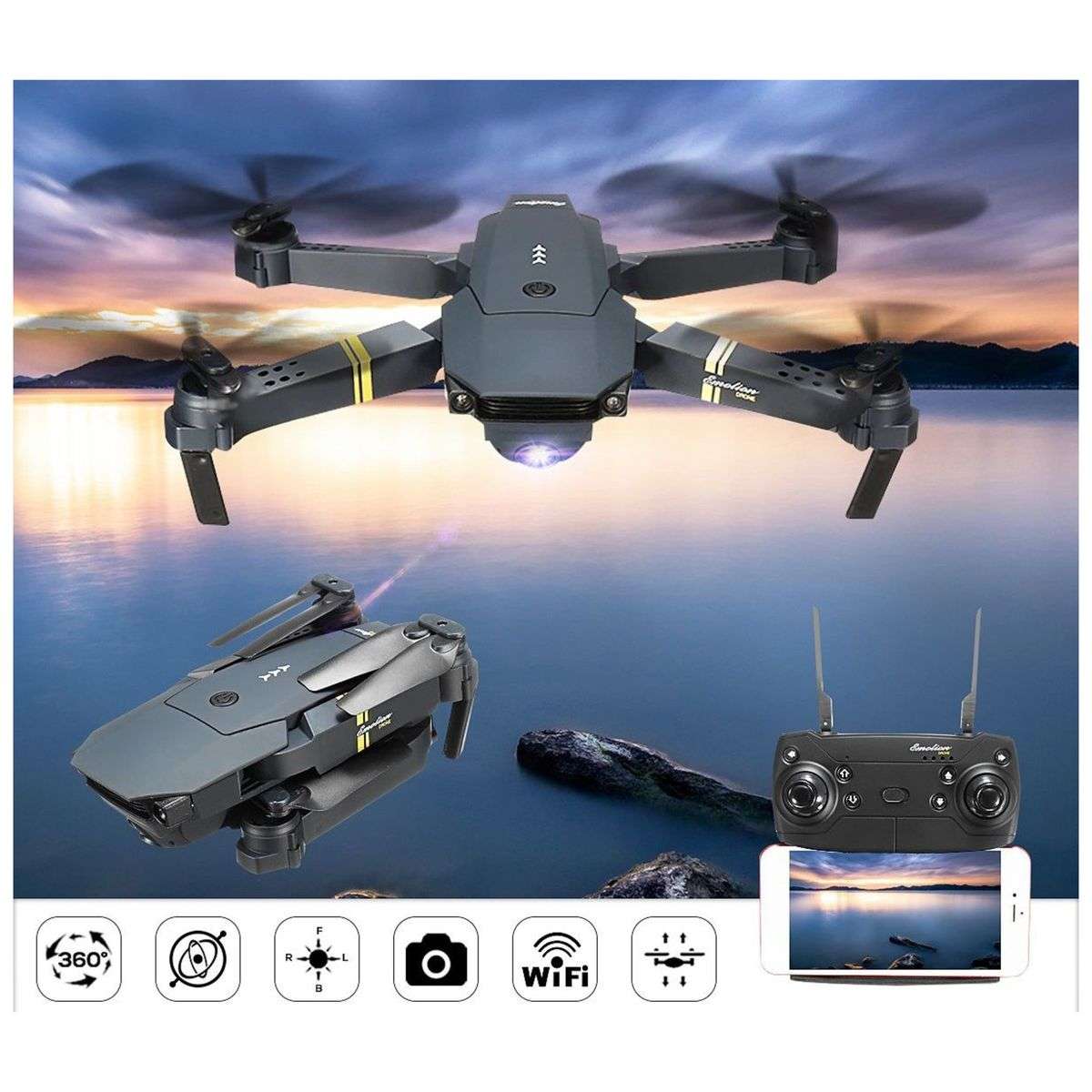 998 Pro Micro Foldable Drone Set With Dual Cameras