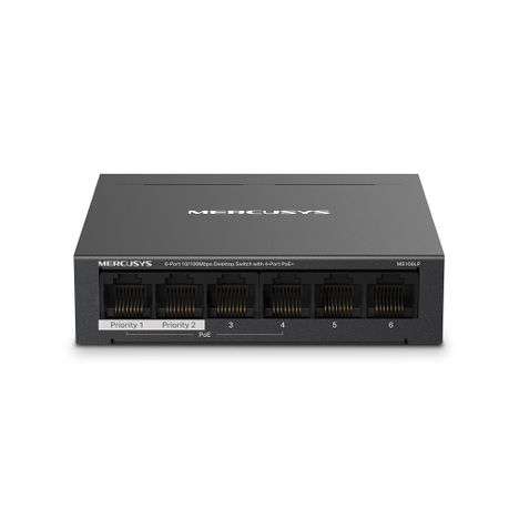 Mercusys - MS106LP 6-Port 10/100Mbps Desktop Switch with 4-Port PoE+ - Mercusys - MS106LP 6-Port ...