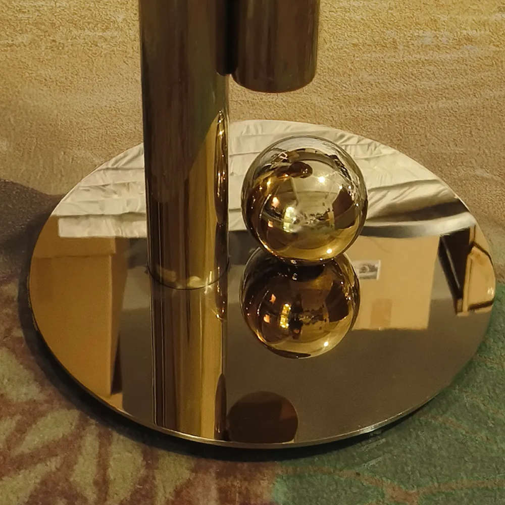 Round Sintered Stone Coffee Table with Metal Frame