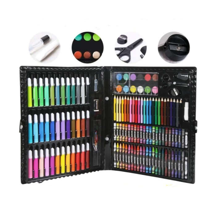 150 Piece Kids Art Set Crayon Oil Pastel Painting Drawing Case Kit