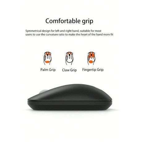 Lenovo Lecoo - WS214 - 2.4G Slim Portable 1200 DPI Wireless Mouse - Black