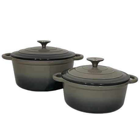 LMA 7 piece Cast Iron Dutch Oven Cookware Set - gREY (PLEASE READ DESCRIPTION)